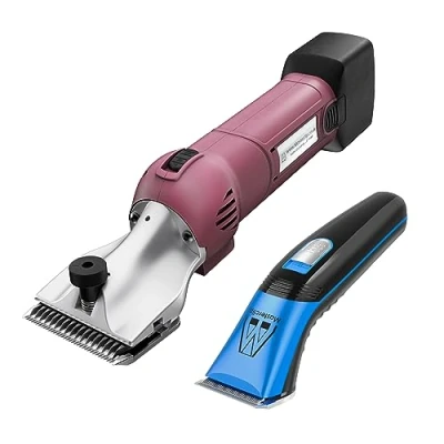 Image of Masterclip Cordless Horse Clipping Combo HD Roamer Heavy Duty with Showmate Mark II Trimmer Available in 3 Colourways (with Blue Showmate)
