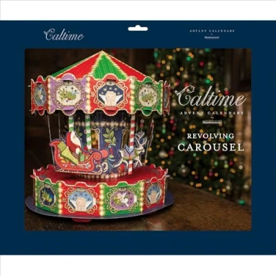 Image of Large 3D Advent Calendar Revolving Carousel Kit Christmas Gift 515422 Caltime by Woodmansterne