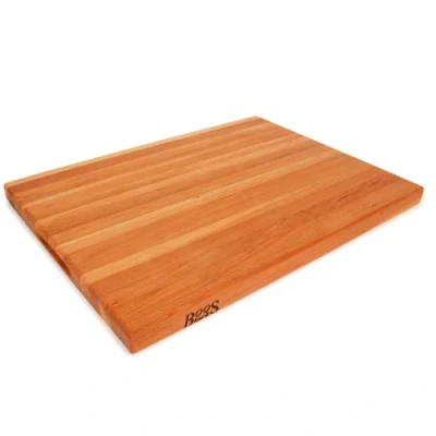 Image of Boos Block Cherry Wood Chopping Board Thick Wooden Butchers Safe for Food Preparation Extra Large 24 x 18 1.5 Inches