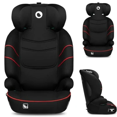 Image of Lionelo Lars i Size Adaptive Child Car Seat, Universal Fit, for Kids 100 150cm/4 12 Years with Wide &amp; Comfortable One Hand 10 Step Headrest Adjustment, Latest R129 Standard, Ergonomic Armrests