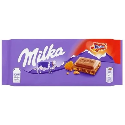 Image of 3 x Milka with Daim Chocolate Bar 100g Delicious Tasty And Twisty Treat Gift Hamper Sold By Kidzbuzz