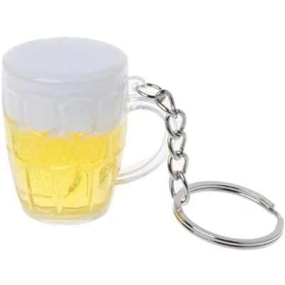 Image of NISCAYA Beer Cups Key Chain Simulation Food Handicraft Keychain For Car Bag Rings Holder Jewelry Gift Women Men