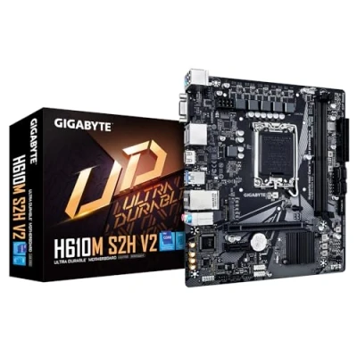 Image of Gigabyte H610M S2H V2 Motherboard Supports Intel Core 14th CPUs, 4+1+1 Hybrid Phases Digital VRM, up to 5600MHz DDR5, 1xPCIe 3.0 M.2, GbE LAN, USB 3.2 Gen 1