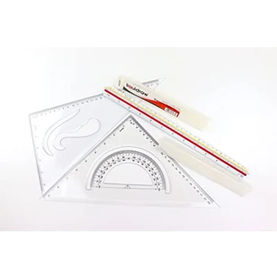 Image of Liquidraw Set Square Triangular Scale Ruler 30cm Geometry of 3 Protractor Professional Architectural Engineering Drawing