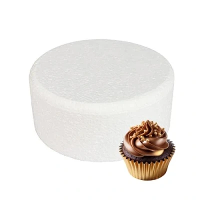 Image of Culpitt 7&quot; x 3&quot; Round Cake Dummy, Bevelled Edge Form, Practice Decorating or Use for Creating Long Lasting Displays, Smooth Polystyrene