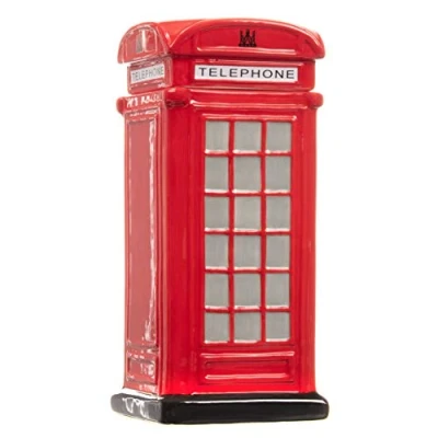 Image of Red Telephone Box Ceramic Cookie Jar
