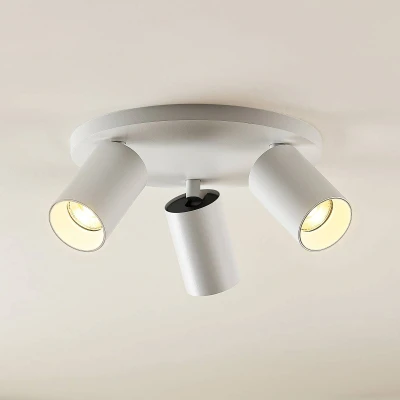 Image of Ceiling Light &#039;Brinja&#039; dimmable (Modern) in White Made of Aluminium for e.g. Hallway (3 Sources, GU10) from Arcchio floodlight, Spotlight