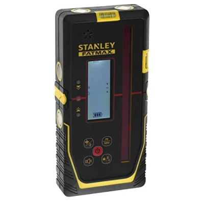Image of Stanley FatMax Rotary Laser Receiver for Red Laser, Large Working Range: Ø 600 m, Radius 300 2 Accuracy Levels, Extra Window, Black/Yellow
