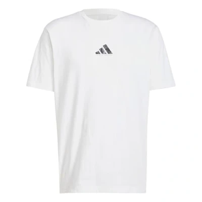 Image of adidas Sportswear Codes Photoreal Graphic Print Tshirt, Men&#039;s, Size: Small, White