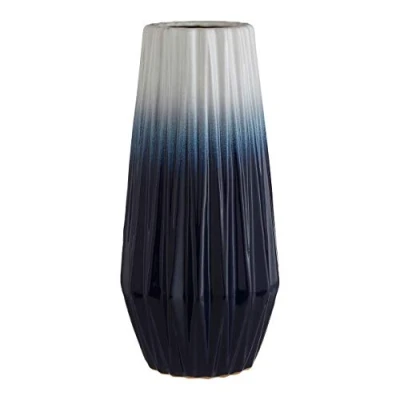 Image of Premier Housewares Vase, Ceramic, Blue, Large