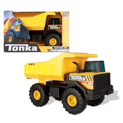 Image of Tonka Steel Classics Mighty Dump Truck Kids Construction Toys for Boys and Girls, Vehicle Creative Play, Motor Skill Development Ages 3+ Basic Fun 06025