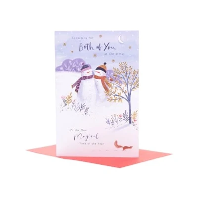 Image of UK Greetings Christmas Card for Both of You Snowcouple Design