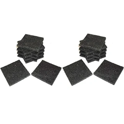 Image of 20x Aslon Rubber Pads for Deck Building &amp; Timber Wood Structural Support, Black, 100x100x10mm