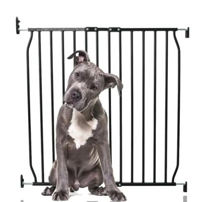 Image of Bettacare Eco Screw Fit Pet Gate, Black, 80cm 90cm, Fitted Dog Safety Gate for Puppy