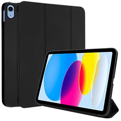 Image of TECHGEAR iPad 10, 10th Generation 10.9&quot; Smart Case Slim Tri fold Stand Cover with Corner Protection [Auto Wake/Sleep] for 2022 Black
