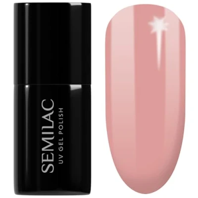 Image of SEMILAC 371 Vivid Coral Nail UV Gel Polish Long Lasting and Easy to Apply Soak off UV/Led Perfect for Home Professional Manicure Pedicure 7 ml