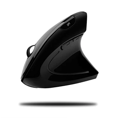 Image of Adesso iMouse E10 Vertical Ergonomic Optical 6 Button 2.4 GHz RF Wireless Mouse Right Hand Orientation Black