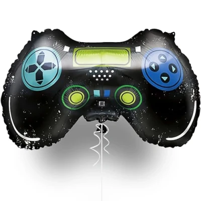 Image of Unique 25216 Giant Foil Game Controller Balloon 58 cm Gamer Birthday 1 Count (Pack of 1), Multicolour