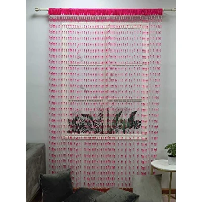 Image of ZiDeTang Acrylic Beaded Door Curtain Décor Tassel Room Divider (Rose, 100cm by 195cm)