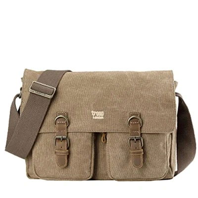 Image of Troop London TRP0210 Classic Canvas Messenger Bag Blue