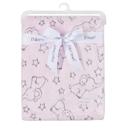 Image of Elephant Design Comforter Babies Soother Blanket (Blanket Pink)