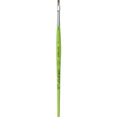 Image of Da Vinci 374 Series Flat Brush, Synthetic Fiber, Green, 18.4 x 0.43 30 cm