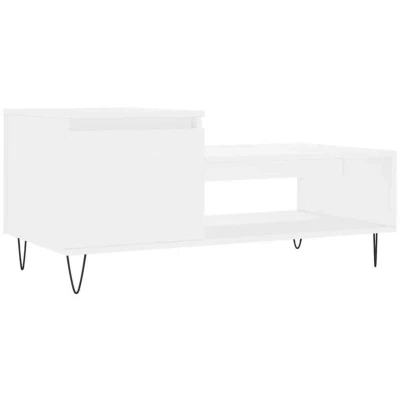 Image of vidaXL Coffee Table White 100x50x45 cm Engineered Wood