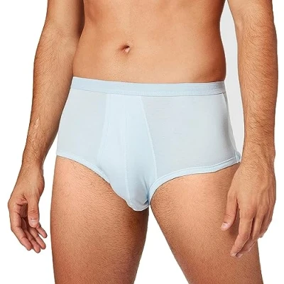 Image of Eminence Men&#039;s Pure Cotton High Waist Open Brief, Blue, D 8 / US XXL UK 40 /FR 6