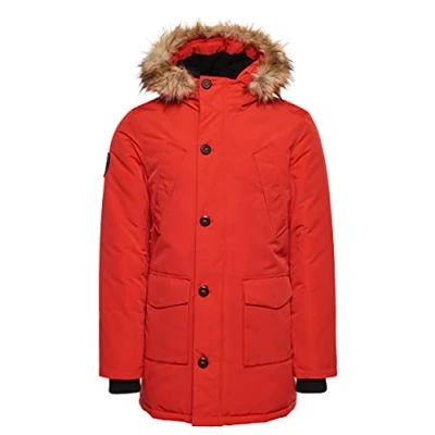 Image of Superdry Men&#039;s Everest Parka, Bold Orange, XS