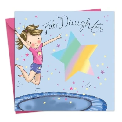 Image of Twizler Happy Birthday Card For Daughter with Trampoline Childrens Girls Gifts