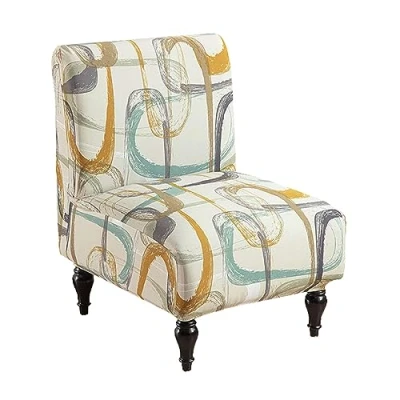 Image of JHLD Stretch Armless Accent Chair Covers, Spandex Slipcovers Printed Soft With Elastic Bottom Non Slip Armchair Covers For Living Room H 1 Piece