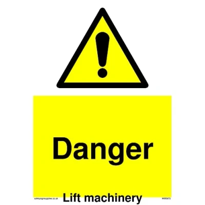 Image of Pack of five Danger lift machinery Sign 150x200mm A5P