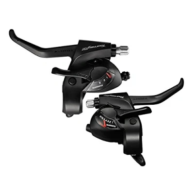 Image of Shimano Tourney TX800 3x8 Speed Brake/Shift Lever Set Black
