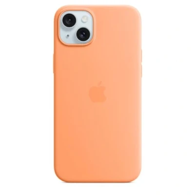 Image of Apple MagSafe Silicone Back Cover Orange iPhone 15 Plus