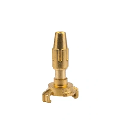 Image of Gardena Brass Quick Release Syringe 13 mm (1/2 Inch) Tubing: Rapid Coupling Connection with Controlled and Lockable Water Jet (7130 20)