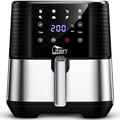 Image of Air Fryer Oven, Uten 5.5L Oil Free Fryers for Home Use, LED Screen with Digital Display, Timer and Fully Adjustable Temperature Control Healthy &amp; Low Fat, 1700W, Recipe
