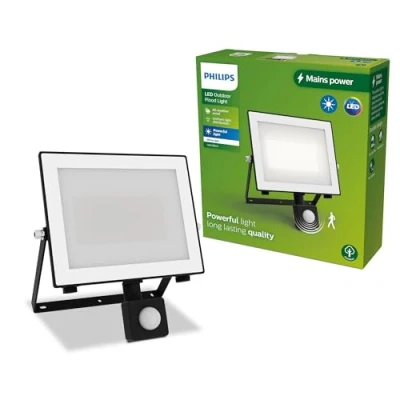 Image of PHILIPS Lois Outdoor Floodlight with Sensor, 50 W, 3000 K, Black​