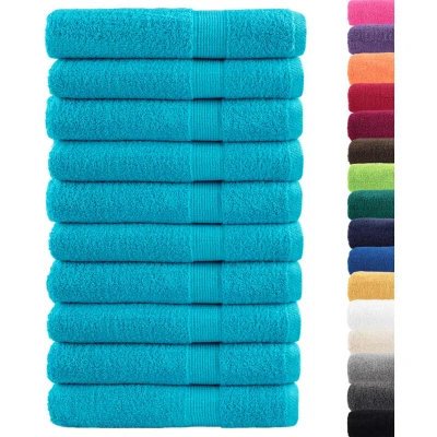 Image of vidaXL Premium Sauna Towels SOLUND 10 pcs Turquoise 80x200 cm 600 gsm