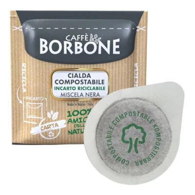 Image of Caffè Borbone 600 coffee Capsules of italian Premium Black Bland 100% Arabica standard ESE 44mm Intensity 10/10