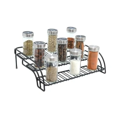 Image of Buckingham Premium 3 Tier Spice &amp; Herb Rack Jar Holder Cupboard Storage Organiser High End