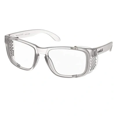 Image of voltX &#039;CRYSTAL&#039; Full lens Magnified Reading Safety Glasses UKCA &amp; CE EN166F certified (+2.5 Dioptre, Clear lens) Anti fog coated UV400