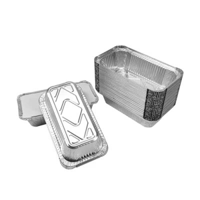Image of AMOS Aluminium Foil Food Containers with Lids 650ml Pack of 50 Reusable Takeaway Trays Eco Friendly