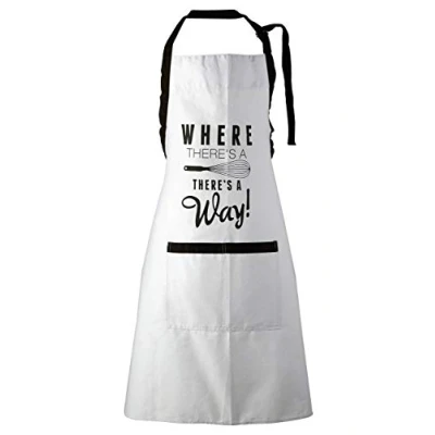 Image of Premier Housewares Pun and Game Aprons Cooking for Women Men Baking Apron White/Black Cotton Kitchen Ladies 87x69