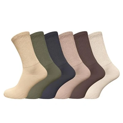 Image of Bonjour 6 pairs of Men&#039;s DIABETIC EXTRA Wide Non Elastic Socks for Swollen Legs and Diabetics, Honeycomb Top Designed Problematic feet (Assorted 11)