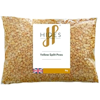 Image of Hides Fine Foods Yellow Split Peas 1kg GMO Free Suitable for Vegetarians Cooking Soups Mushy Pease Pudding Dips Supports Digestive Health