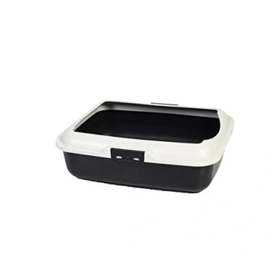 Image of Dehner Tobi cat litter box, approx. 50 cm x 40 16 cm, plastic, grey.