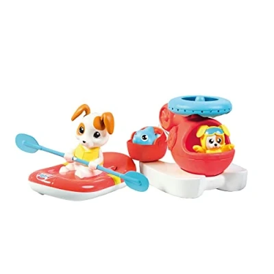 Image of Toomies E73307C Tomy Sea Set Floating Helicopter and Rescue Raft Bundle Water Spinning Rotor Pilot Squirter Baby Bath Toy &amp; Pourer Suitable from 12 Months