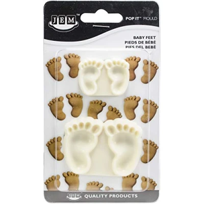 Image of JEM &quot;Pop It&quot; Baby Feet Shaped Mould for Cake Decorating, Set of 2, Large / Small sizes