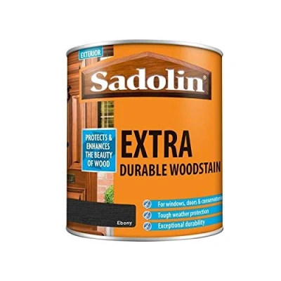 Image of Sadolin EXTRA WOODSTAIN (YELLOW TIN) 1lt Ebony