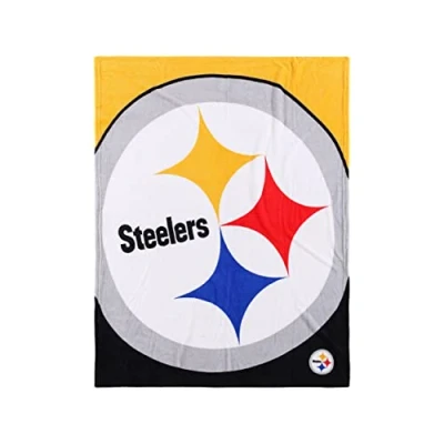 Image of FOCO NFL American Football Pittsburgh Steelers Fan Supreme Slumber Plush Throw Blanket